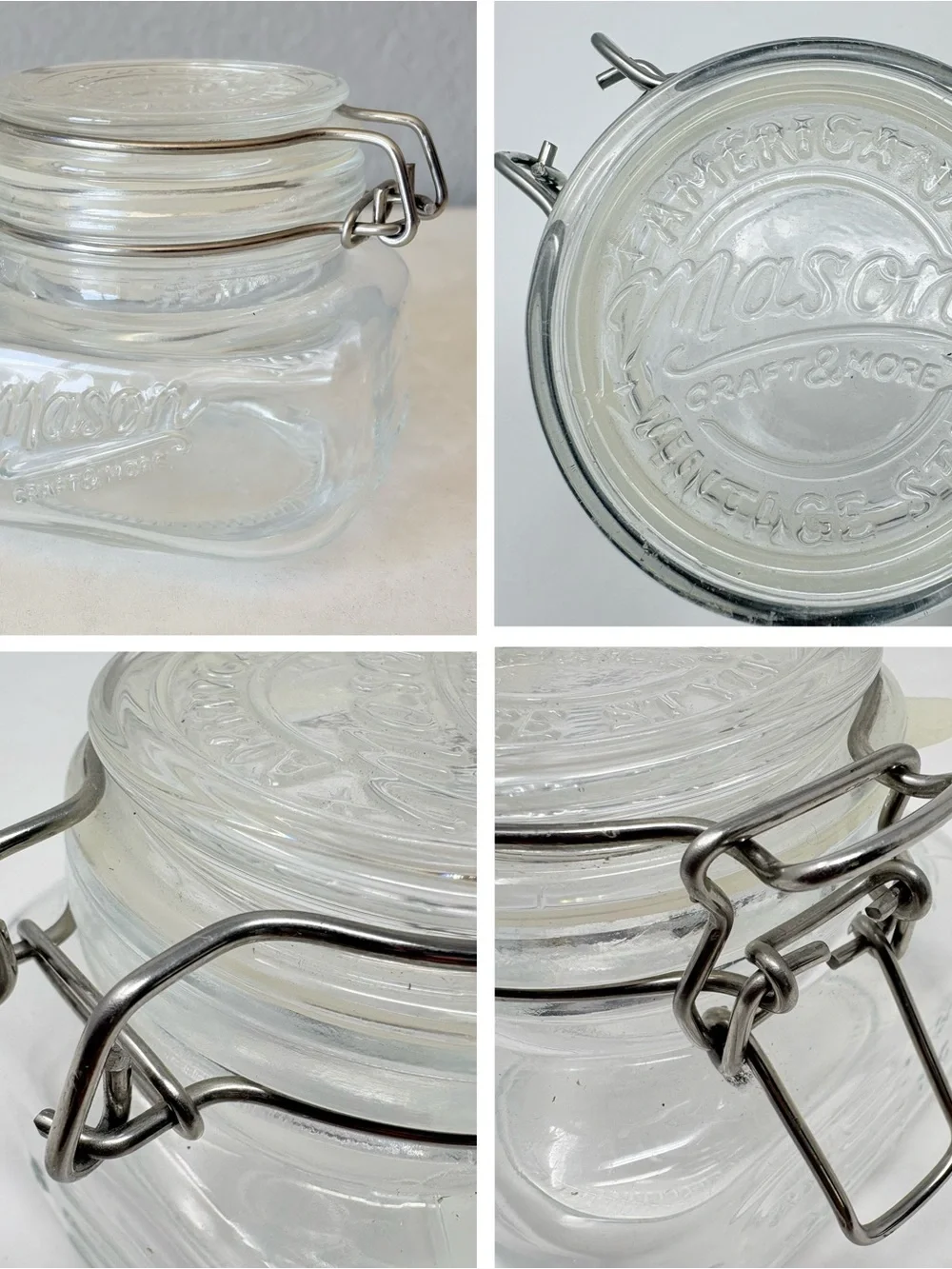 Lot of 3 Glass Container Jar With Lid Fido Bormioli Rocco 3/4 L Italy etc.
